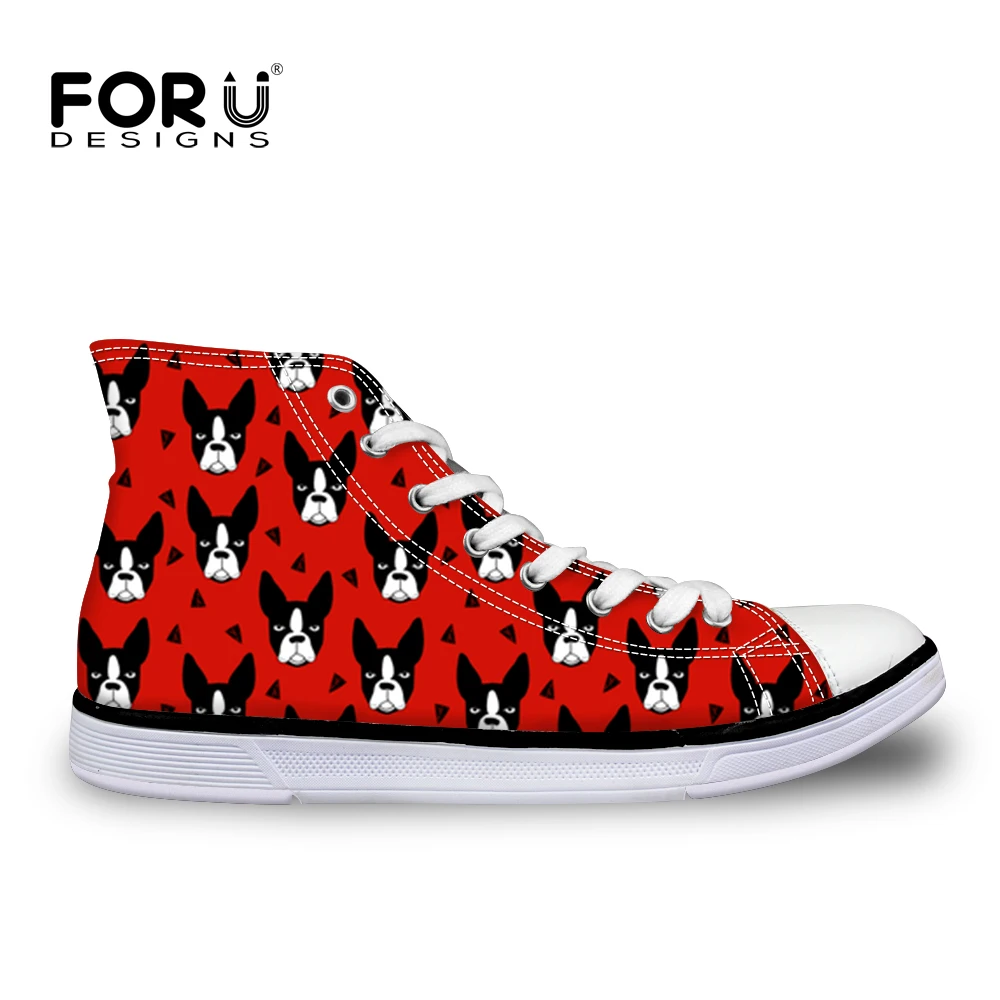 FORUDESIGNS/женские кроссовки на вулканизированной подошве Boston Terrier Красная