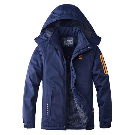 Зимняя теплая куртка из плотного флиса для мужчин, для занятий спортом на открытом воздухе, ветровка для походов, лыжного спорта, Брендовые пальто MA197 - Цвет: Navy