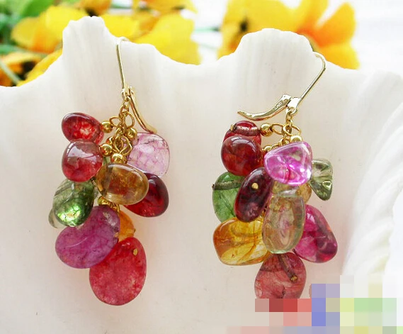 

HOT SELL - > 12191 detritus multicolor crystal grape dangle earring -Top quality free shipping