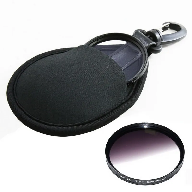 

Portable Cam Camera Filter Lens UV CPL Bag Case Holder Dustproof Anti Scratches Elastic T Fabric Pouch with Hook