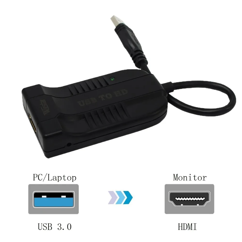 

Wiistar USB3.0 Converter USB3.0 to HDIM Converter HD 1080P USB to HDMI Audio Video Adapter for HDTV Windows7/8