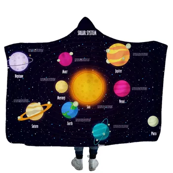 

SOFTBATFY Planet Universe Hooded Blanket Fleece Throw Blanket Dropshipping