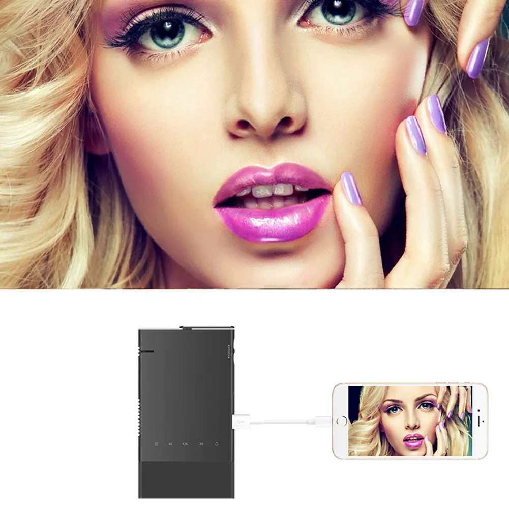 

Portable Projector HD 1080P DLP LED Chargeable Mobile Beamer for Home Office NK-Shopping