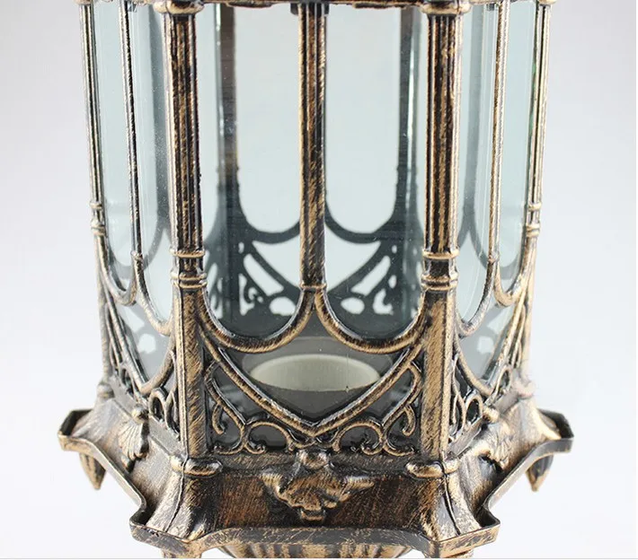 Japanes американская Классическая Бронзовая винтажная настенная лампа с закрытием водонепроницаемый столбы для ворот на вершине латунная антикварная настенная лампа