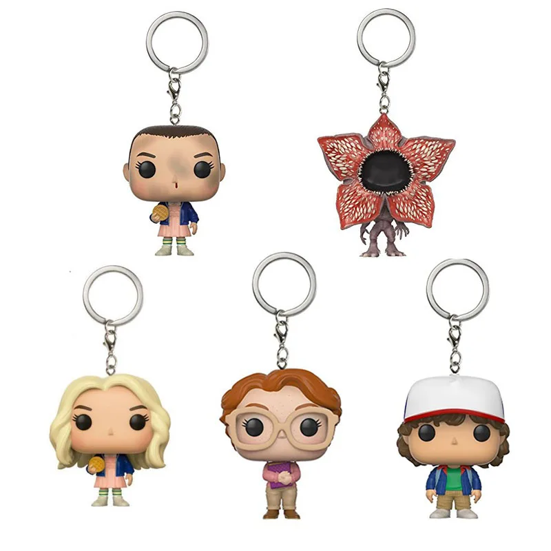 

Stranger Things Keychain Vinyl Figure Eleven Model Demogorgon Dustin Barb Key Chain Toy for Cellection