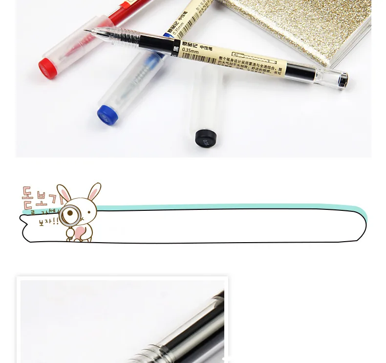 Simple Brief Style Japanese Gel Pen 0.35mm Black Blue red Ink Pen Maker Pen School Office student Exam Writing Stationery Supply