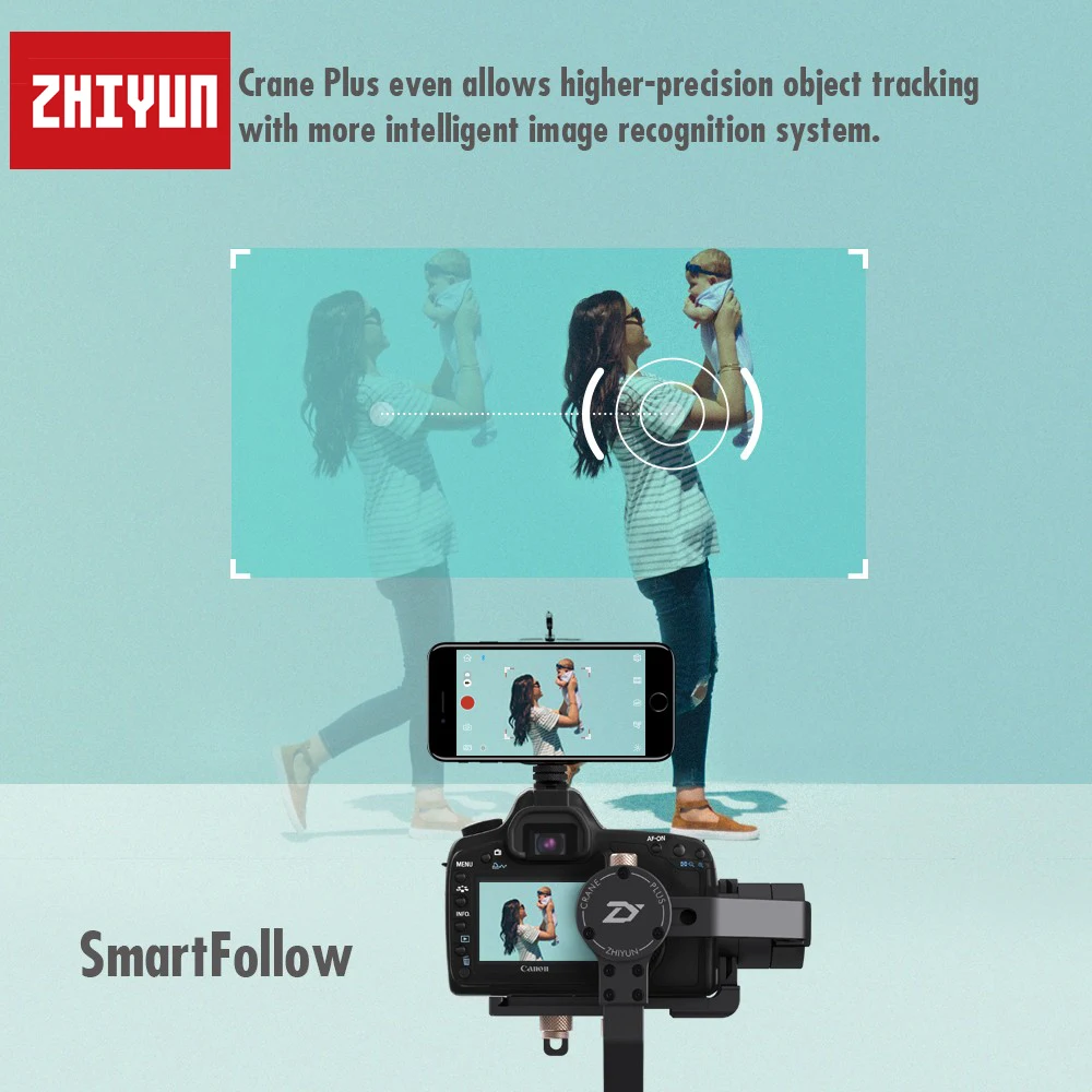 Zhiyun Crane Plus 3-осевая 3-осевой Карманный стабилизатор для всех моделей DSLR беззеркальных Canon 5D2/5D3/5D4 компактная цифровая однообъективная зеркальная Камера