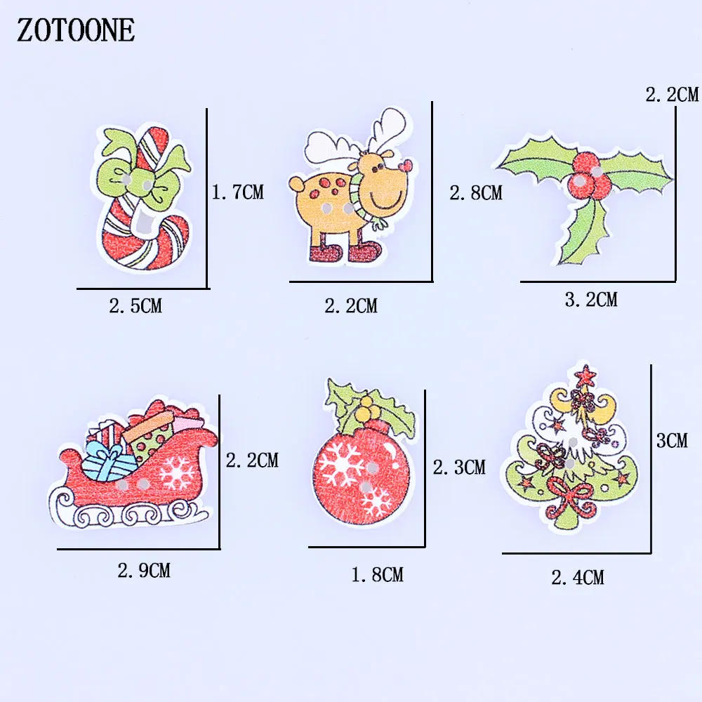 ZOTOONE случайный смешанный 50 шт. Рождественский хрустальный шар узор деревянные декоративные пуговицы для скрапбукинга Швейные украшения ремесла E