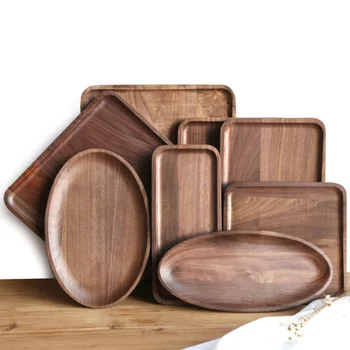 

New belt holder, walnut tray, black walnut solid wood tray, sushi fruit, dessert plate.