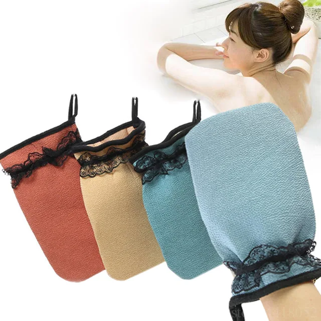Best Offers 1 Piece High Quality Shower Scrubber Bath Gloves Bath Scrub Gloves Shower Exfoliating Bath Gloves Body Sponge Bath Massage