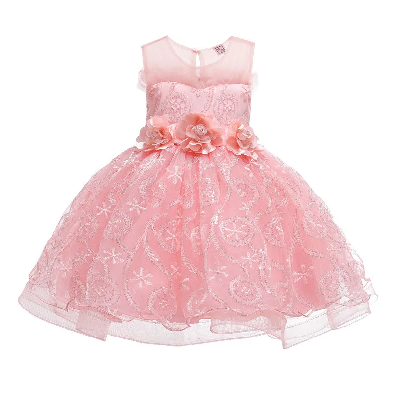 Платье для девочек элегантные вечерние платья розового цвета с блестками Одежда для девочек Рождественские костюмы для детей, для маленьких девочек от 3 до 12 лет