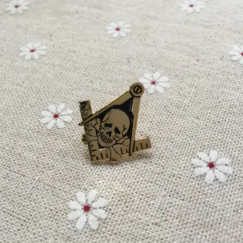

10pcs Masonic Pins and Brooches Pins Free Masons Badge Skull and Crossbones Square and Compass Lapel Pin Widows Son