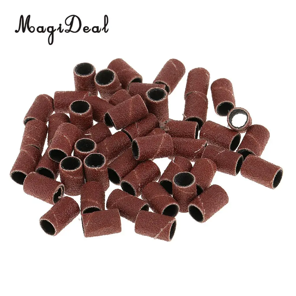 MagiDeal 50pcs 180' Sanding Bands Replacement Electric Nail Drill File Bits Suitable for manicure as well as pedicure