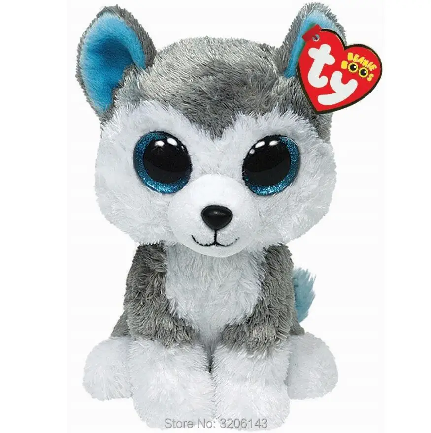 

Ty Beanie Baby 6" Buddy Slush Husky Dog Big Glitter Eyes 15cm Plush Stuffed Animals Doll Toys Collection Christmas Gift