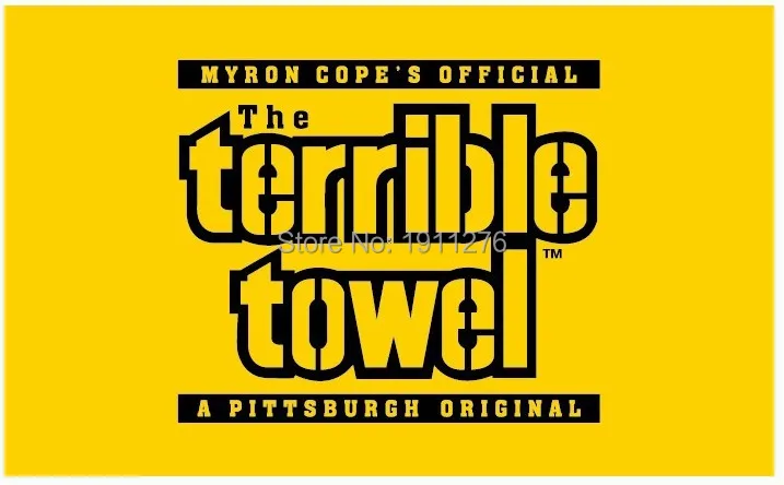 Image Pittsburgh Steelers Yellow Terrible Towel Flag Large Outdoor Flag 3  x 5  NFL MLB Fan Flag Banner brass metal holes Flag