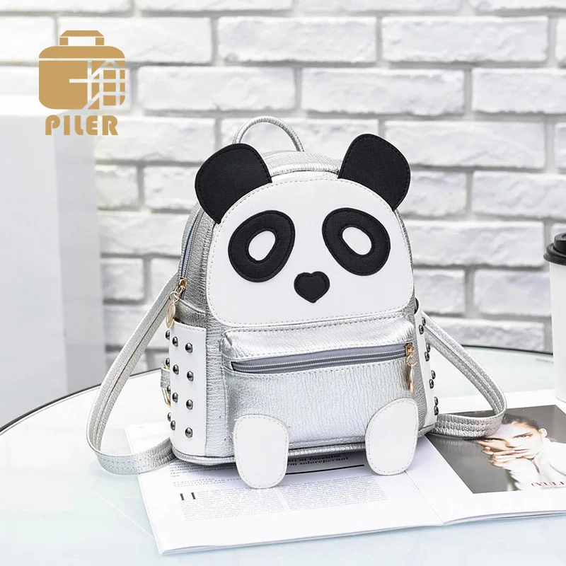 

Cute Lovely Mini Panda Backpack for Women Anime Leather Backpack Girls Bag Casual Female Rucksack Teenagers School Bag Panda