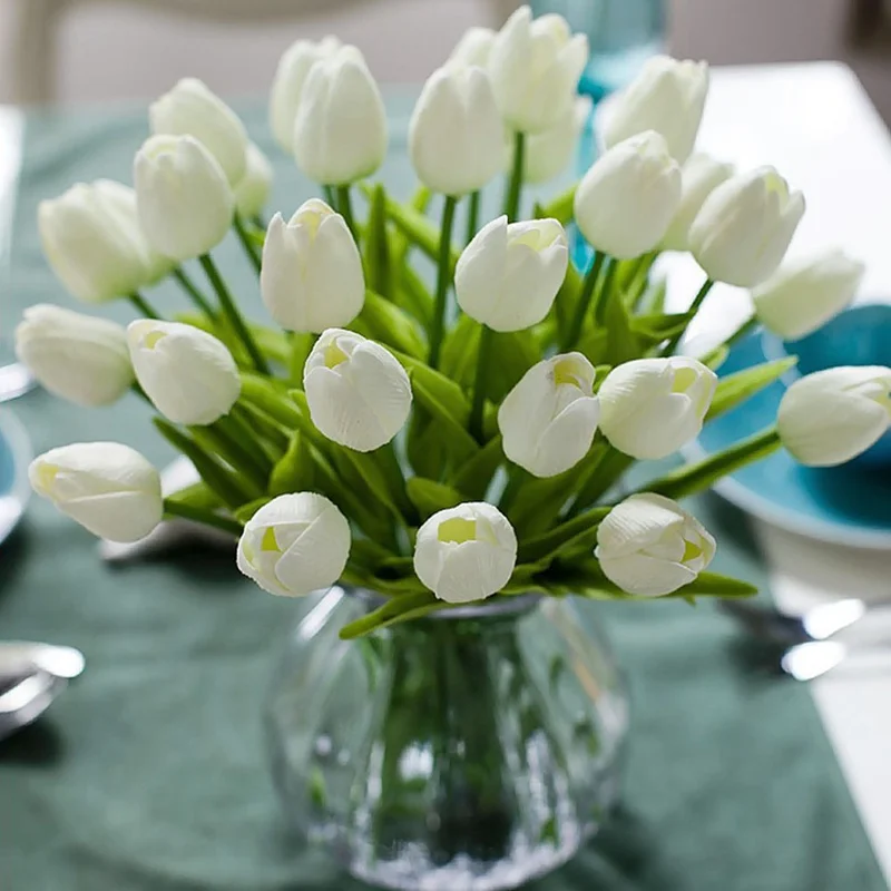 

1PC Real Touch Tulips Artificial Flowers Latex Artificial Bouquet Fake Flower Mini Tulip For Home Wedding Decoration Flowers