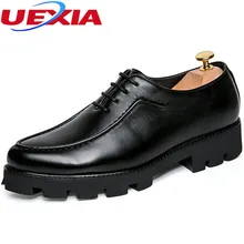 Fashion Black Leather Dress Shoes For Men Luxury Business Casual Men’s Shoes Wedding Gentleman Oxford Thick bottom Increased 5cm