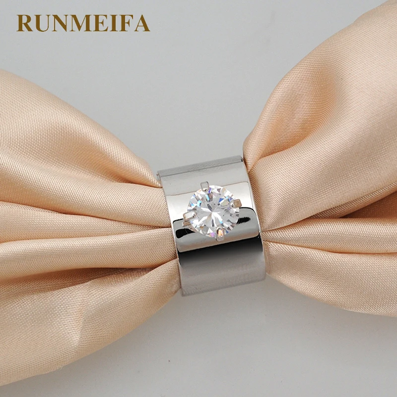 Украшения RUNMEIFA из чистой меди и циркона кольцо белого золота женская шелковая