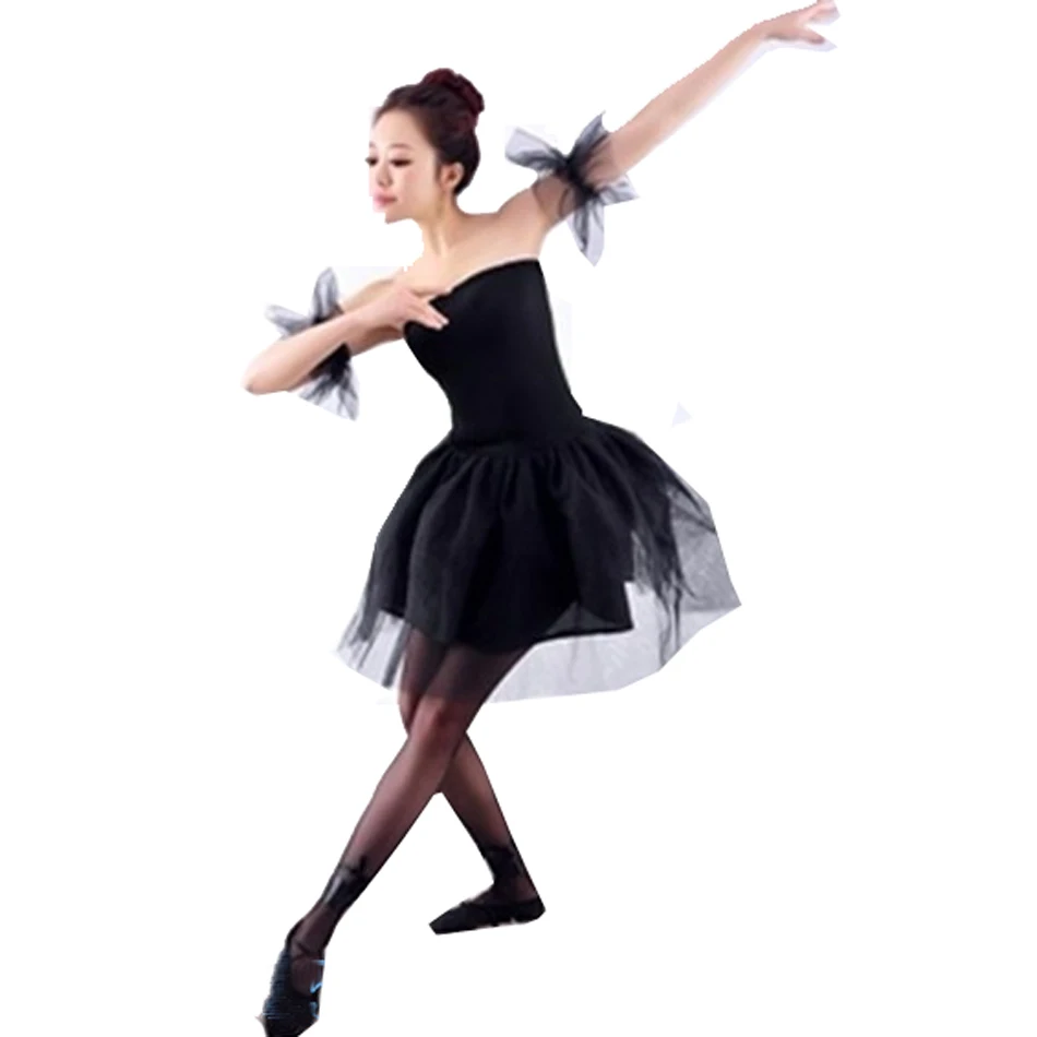 Женщина Пряжа юбка Балетные костюмы юбка-пачка балетная юбка черный Лебединое озеро Производительность платье, взрослых слинг балетки Танцы платье - Цвет: Черный