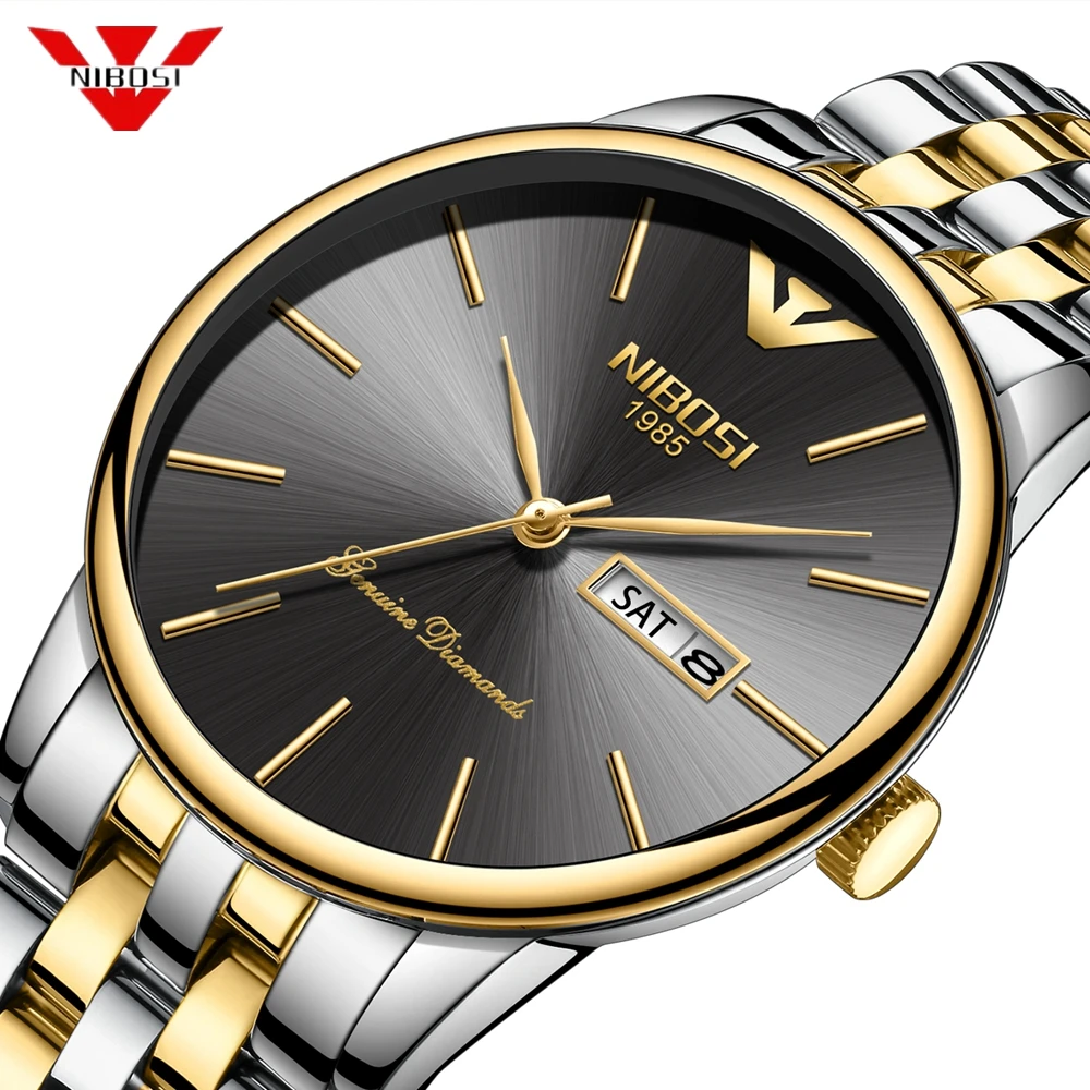Vente NIBOSI Hommes Montres Top Marque De Luxe Quartz Montre Homme Minimaliste Ultra Mince Poignet Montres Étanche Horloge Relogio Masculino