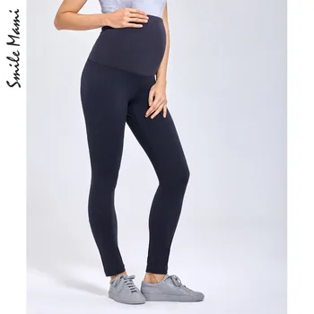 

Women's Maternity Fold Over Capri Active Pants Leggings With Belly Band