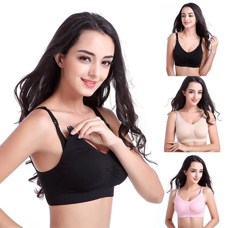 

THYME Breastfeeding Maternity Nursing Bra Maternidade Seamless Underwear Wireless Belt Pad Feeding For Pregnant Women Clothes