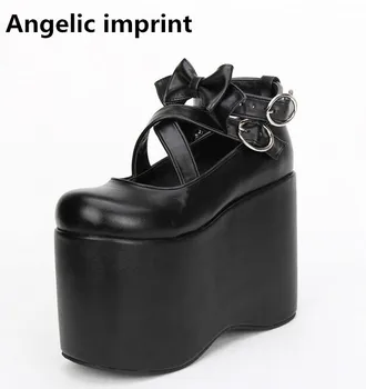 

Angelic imprint woman mori girl lolita cosplay shoes lady high trifle heels wedges pumps platform women single Performance shoes