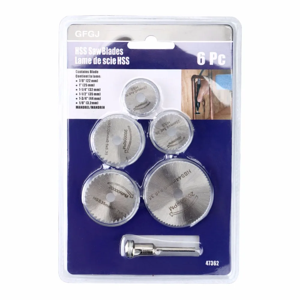 

6 Pieces HSS Mini Circular Saw Blades Cutting Disc Mini Drill Rotary Tool Accessories for Wood Aluminum Cutting