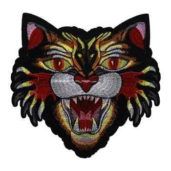 

10pieces Multicolours Leopard Head Embroidery Iron on Fabric Patches Motif Applique for Clothes DIY Decorated Sewing TH1054