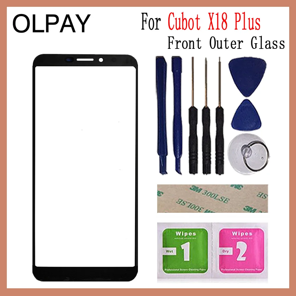 OLPAY 5,99 дюймов для Cubot X18 Plus Сенсорная панель передняя внешняя стеклянная линза сенсорный экран без ЖК дигитайзера