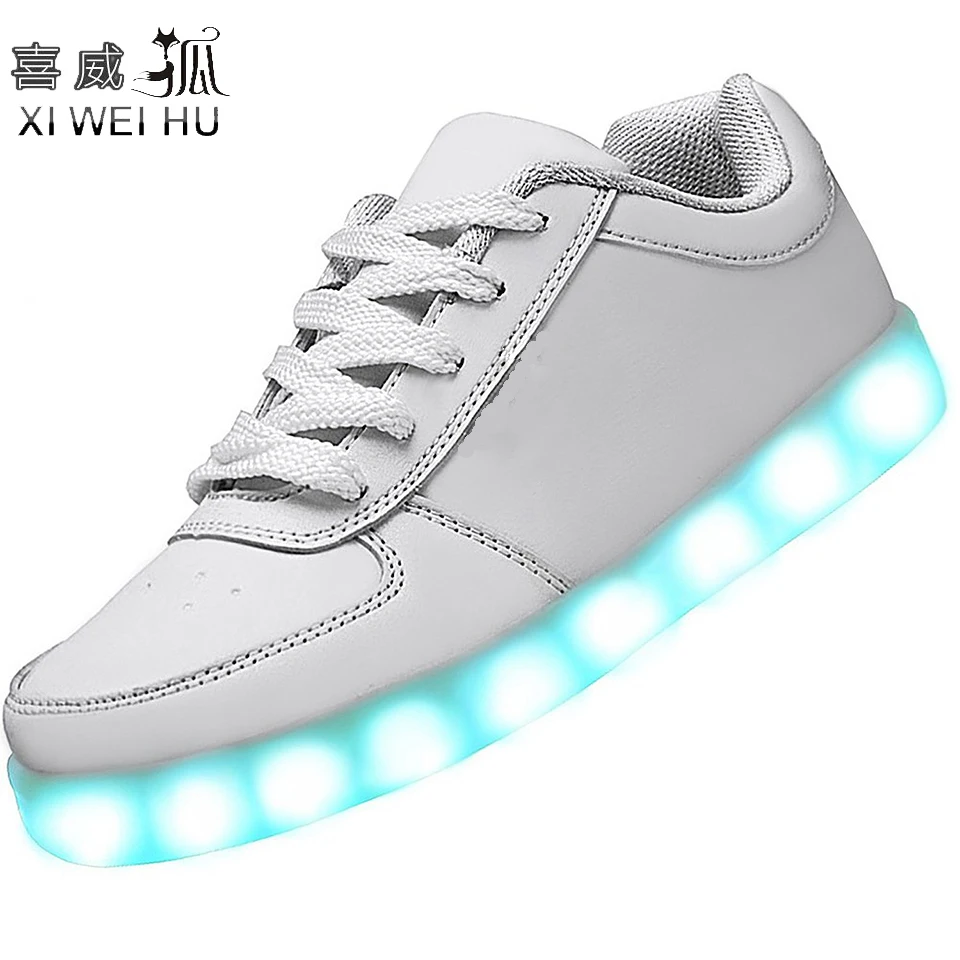 xiweihu Unisex 11 Patterns USB Charging Men Led Shoes Luminous Light up