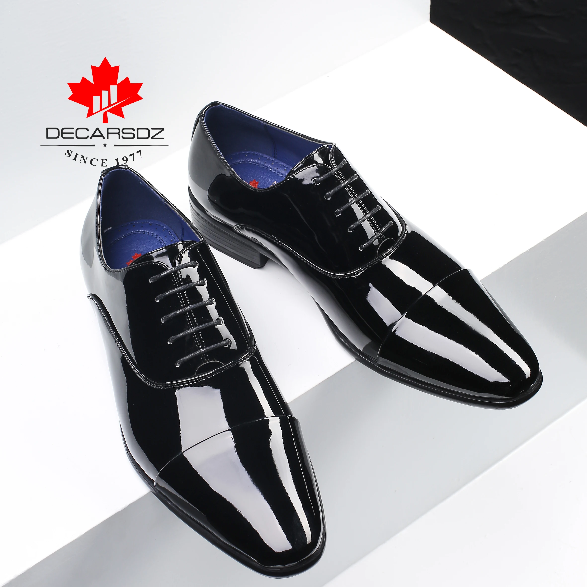 

High quality shoes men, DECARSDZ dress shoes,Mirrored fashion men's shoes designed in Paris,business shoes men oxford leather