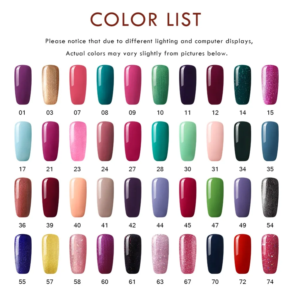 10 шт. набор 80 цветов Комплект гель-лаков для ногтей Дизайн ногтей УФ светодиодный гель для маникюра длительный Комплект гель-лаков для ногтей для дизайна ногтей