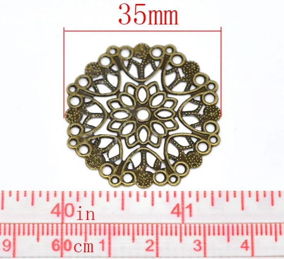 DoreenBeads 50 бронзовый тон филигранные цветочные обертки коннекторы 35 мм (B14745) yiwu|jewelry