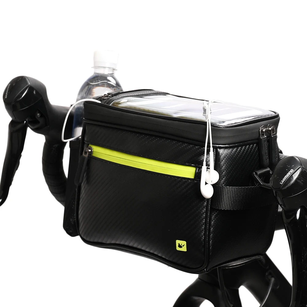Rhinowalk MTB велосипедная сумка на руль, сумка для телефона с сенсорным экраном, водонепроницаемая велосипедная сумка на плечо с передней трубкой RK18996