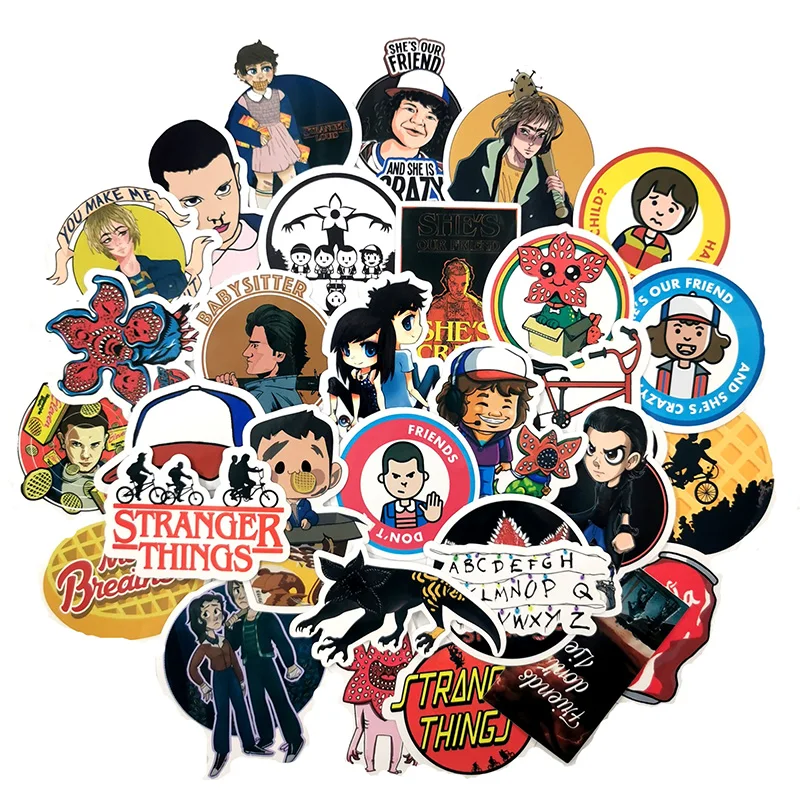 30Pcs Stranger Things Stickers Trend Marvel hero sticker Suitcase Decals On the Laptop Skateboard Stickers Pack For Kids Toys