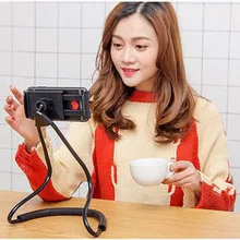 Ленивый кронштейн Универсальный 360 градусов вращения Гибкая телефон Selfie планшет держатель змея-как шея кровать крепление противоскольжения подставка