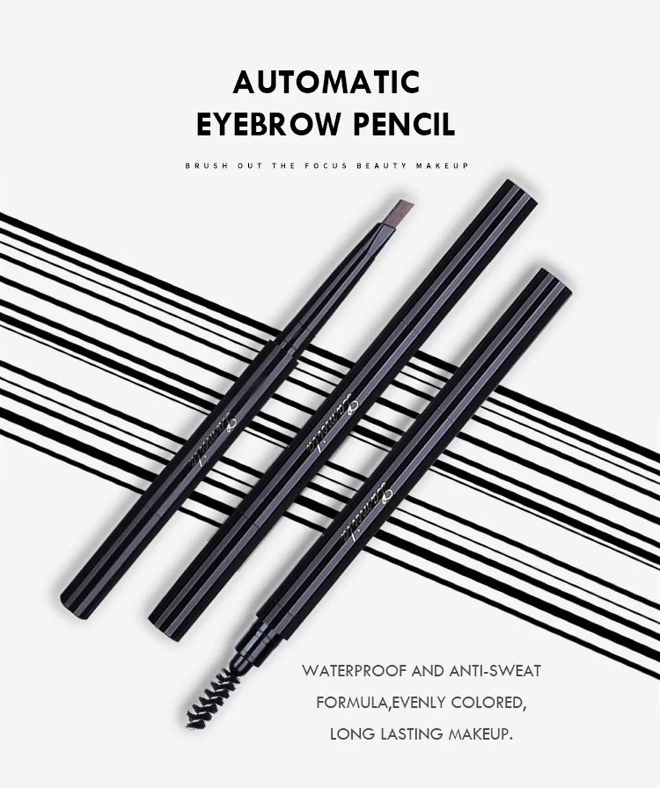 Eyebrow Enhancer With Stencil Eyes Make Up Tools Cosmetics Natural Long Lasting Paint Waterproof Black Eyebrow Pencileup