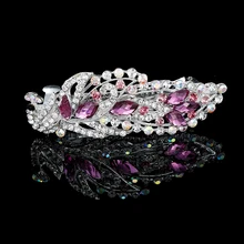 AWAYTR, модные женские шпильки для девочек, сплав, стразы, заколки для волос, Хрустальный цветок, павлин, хвост, заколка, аксессуары для волос