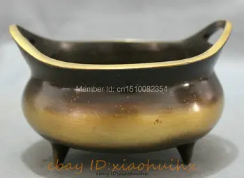 

Folk Chinese Bronze Collect Auspicious Statue Buddhist Incense Burner Censer