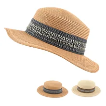 Женская Соломенная Кепка Панама Стиль Crushable Sun пляжная шляпа#4A26