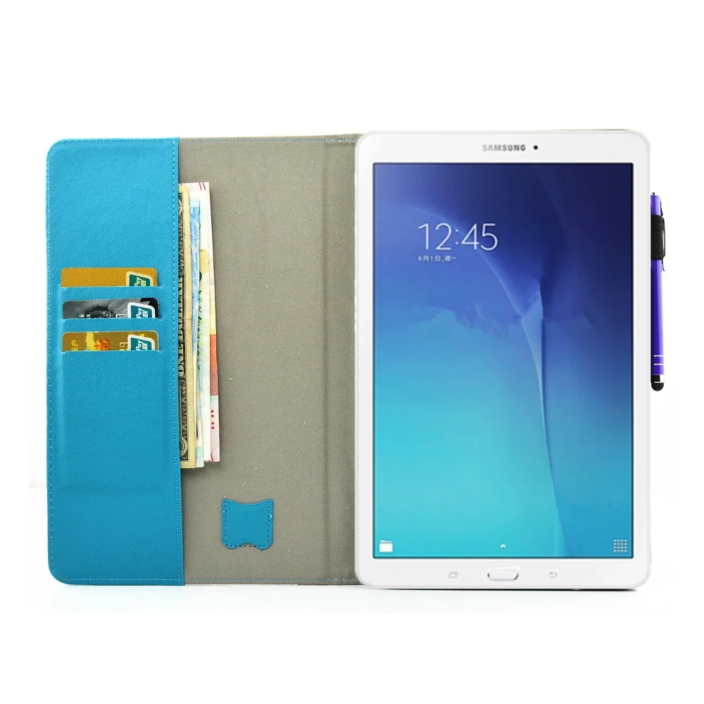 Чехол подставка из мягкого ТПУ и искусственной кожи для Samsung Galaxy Tab E 10. 0 T377 T375|for