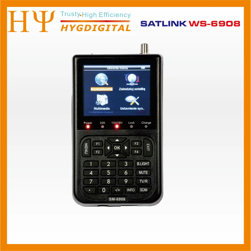 Satlink WS-6908 3,5 ЖК-DVB-S FTA цифровой спутниковый сигнал ws 6908 спутниковый искатель