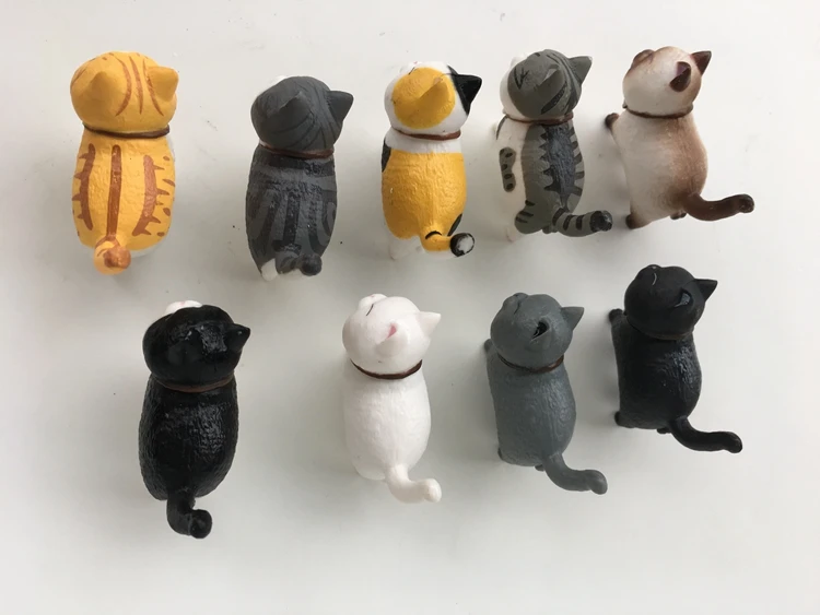 9PCS/LOT mini cat kawaii ACTOYS Japan Anime Lovely Bells Cat Holiday Gift action figure collectible model toys for kids