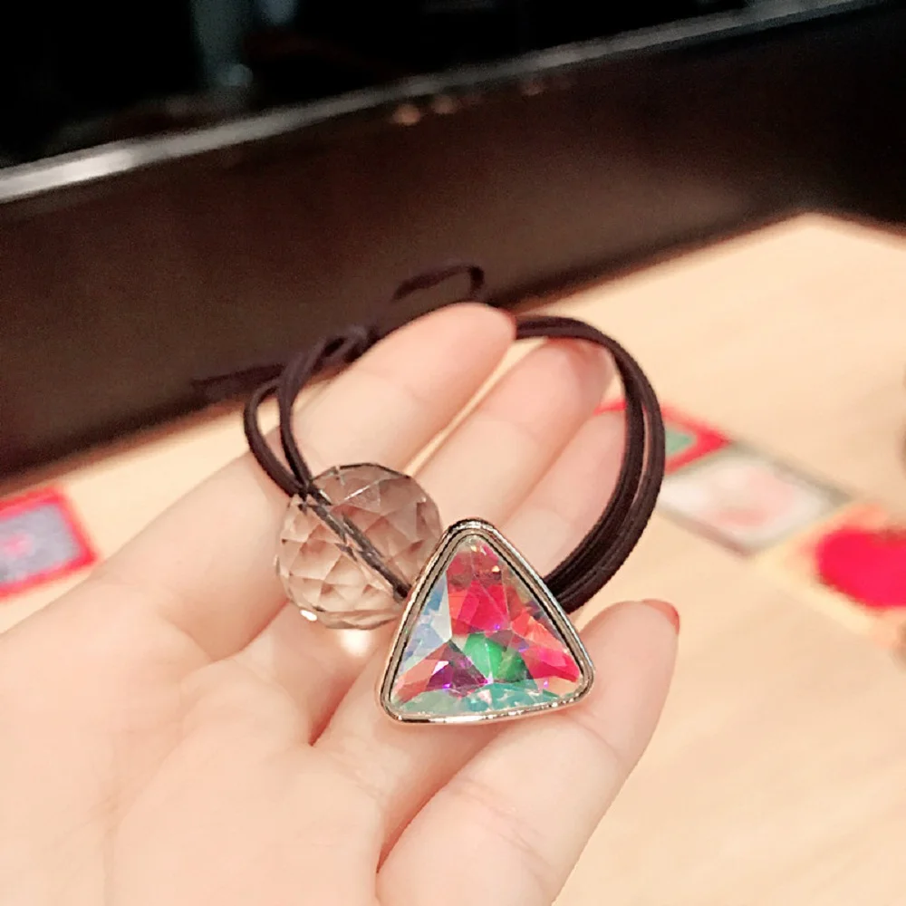 Multicolor 1 шт., корейские цветные резинки для волос с геометрическим кристаллом, резинки для волос, резинки для волос, аксессуары для волос для девочек, резинки для волос - Цвет: Multicolor