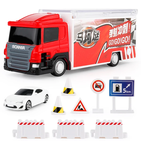 

1 Set Toy Vehicles For TOYOTA 86 & For Scania Contruction Truck 3" Diecast Car Model Catapult Vehicle Ejection Car Model