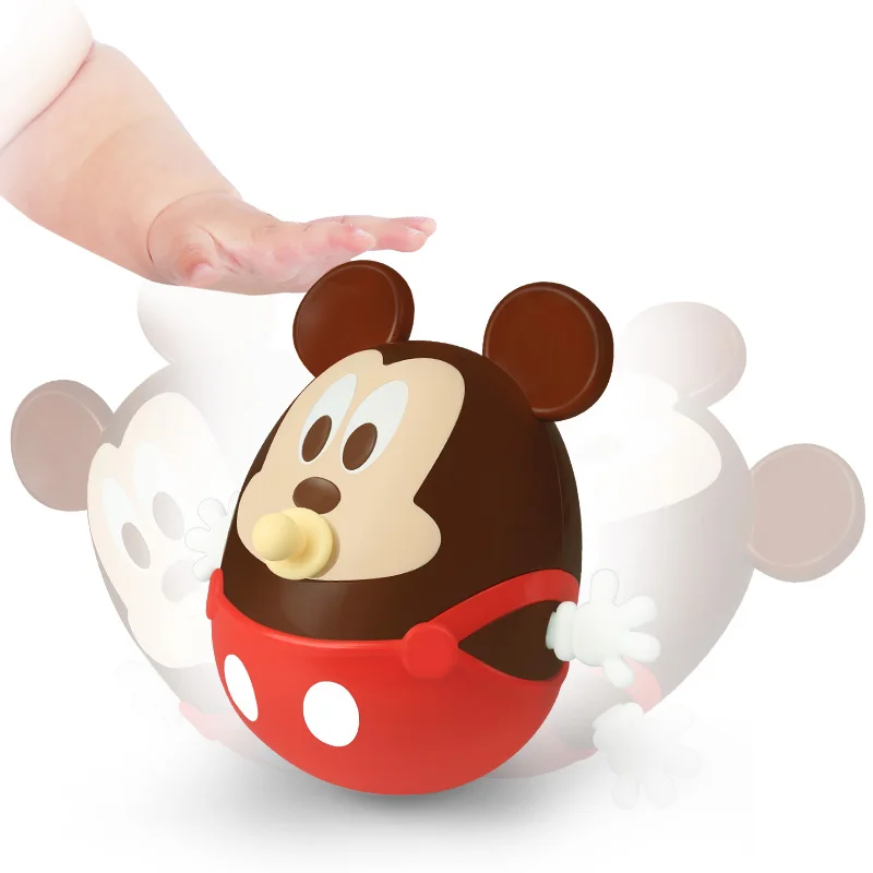 Disney Mickey Baby Toys Mobiles Ring Bell Nodding Shaking Tumbler Doll Baby Rattles Roly Poly Toy For Newborns Educational Gift