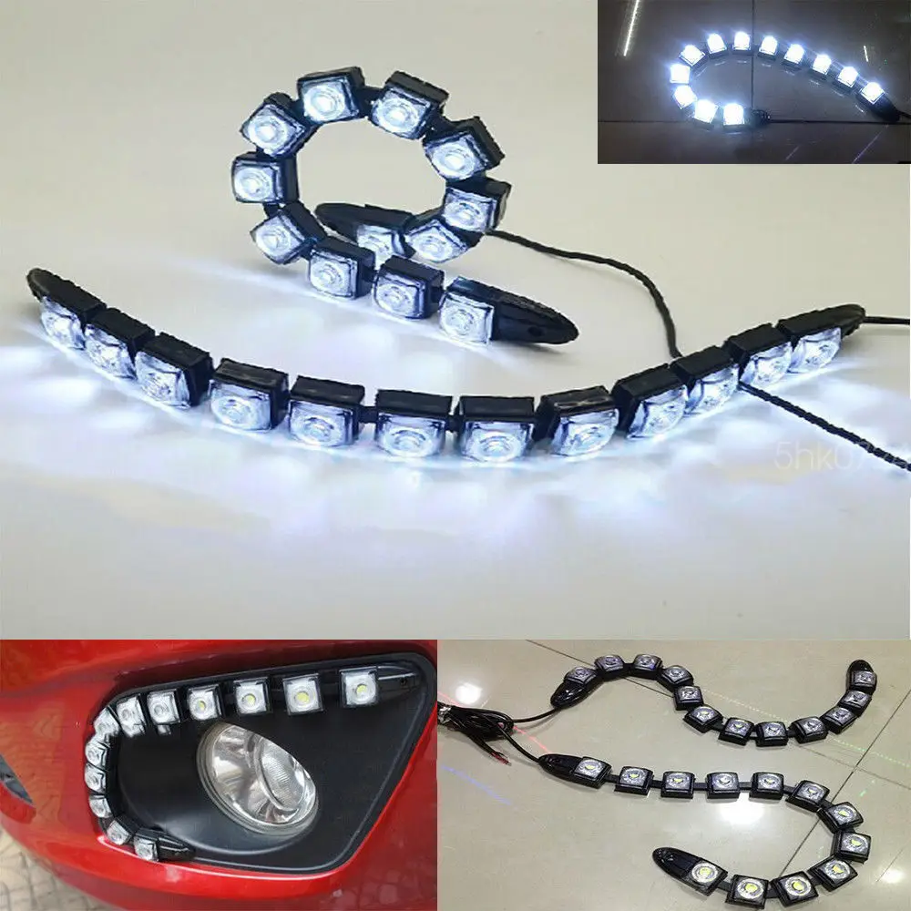 

2 Pcs Car 12 LED DRL Daytime Running Light Driving Daylight Fog Light Lamp Car Light Assembly Car Styling Car Lights