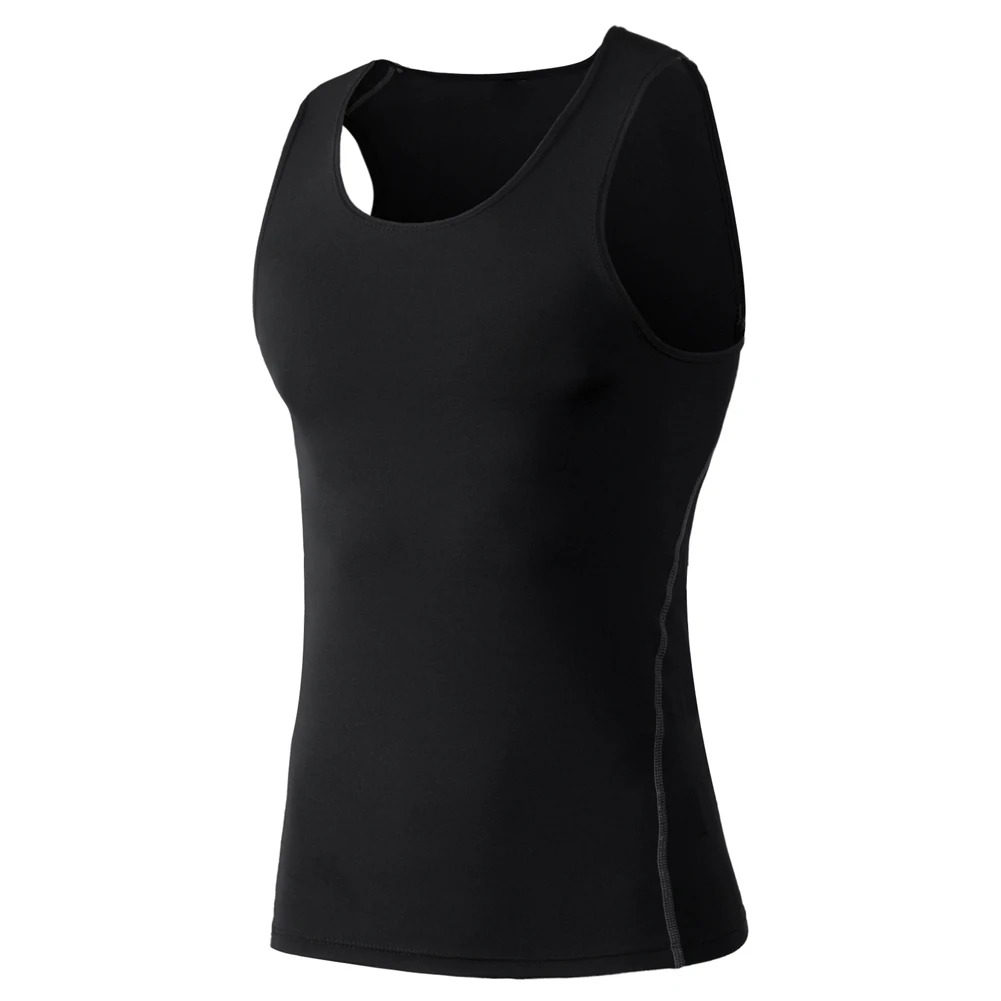 Hot Men Sports Vest Elastic Breathable Quick Dry Sports Tops for Workout MCK99 - Цвет: black